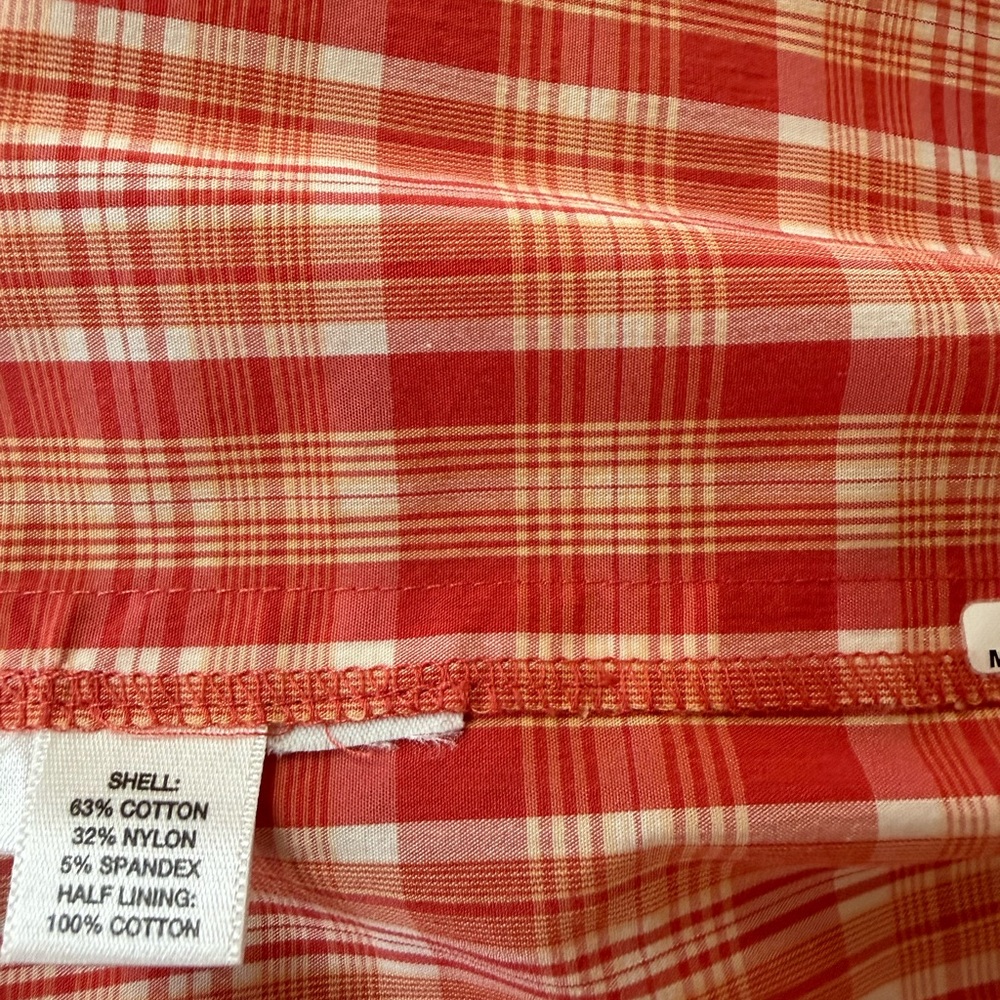 LOFT Adjustable Spaghetti-strap Orange-red plaid,… - image 9